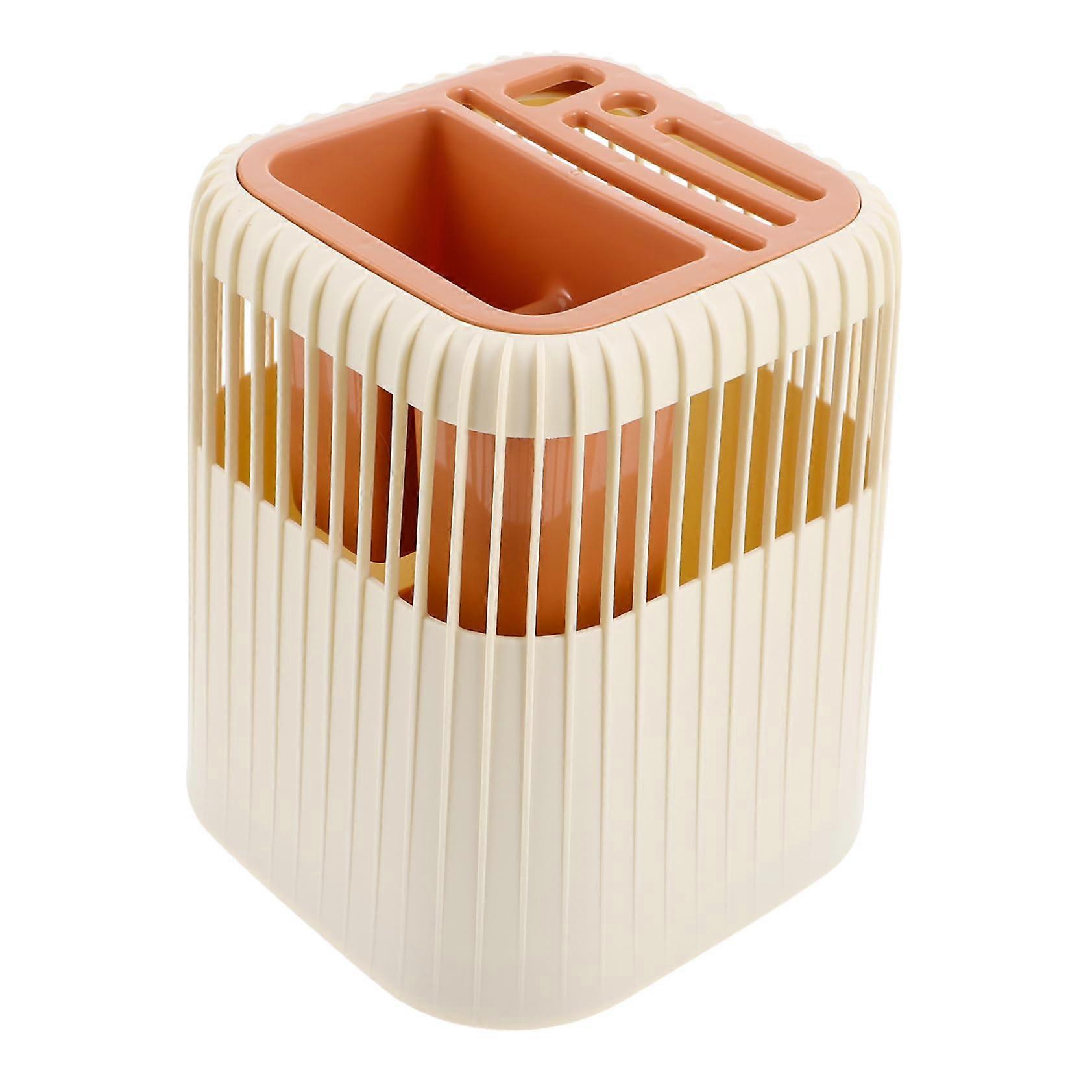 Rotating Kitchen Utensil Holder with Drainage, SpaceSaving Silverware Organizer for Countertop