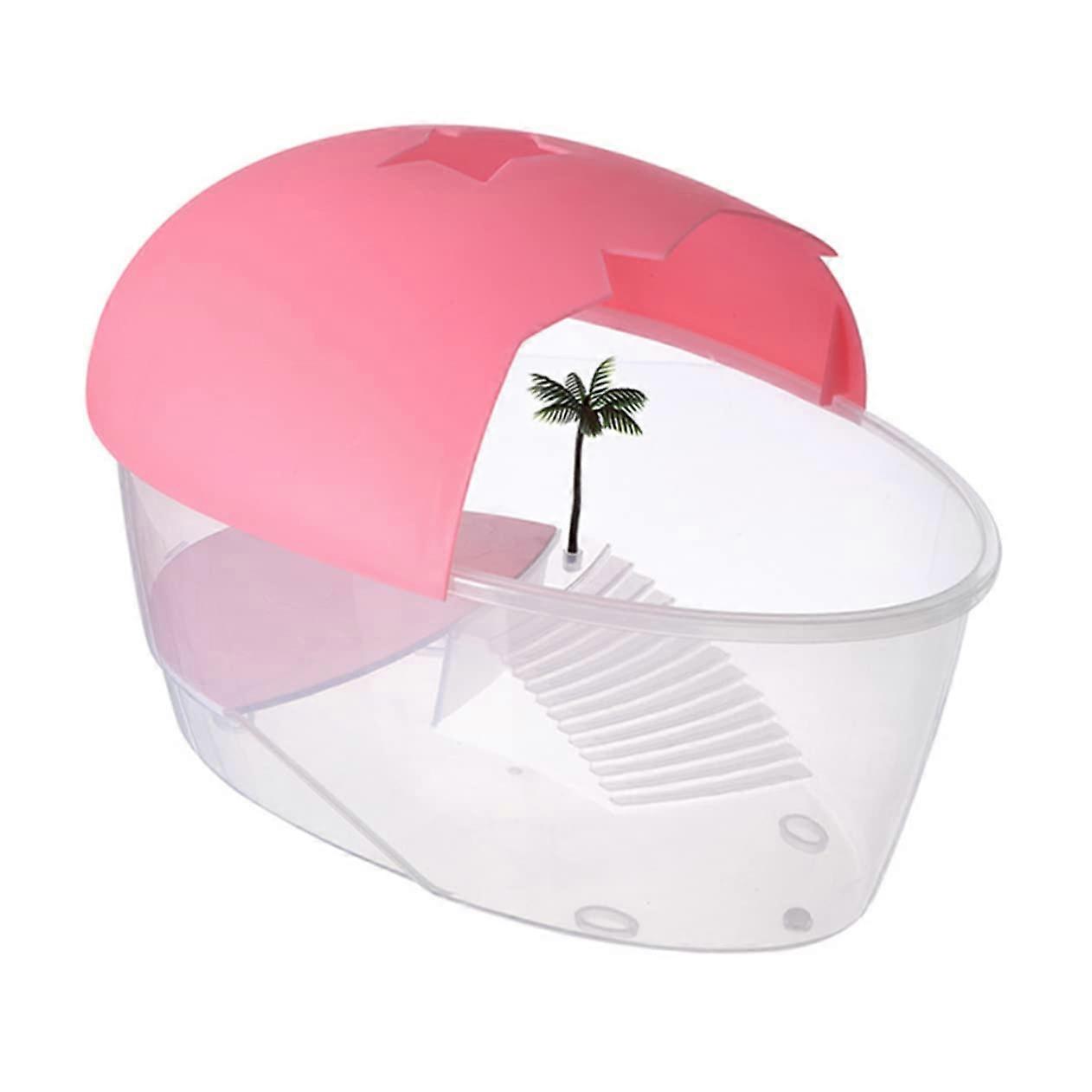 Turtle Tank with Basking Platform, Easy Clean Surface and  Ventilation Holes Durable Habitat