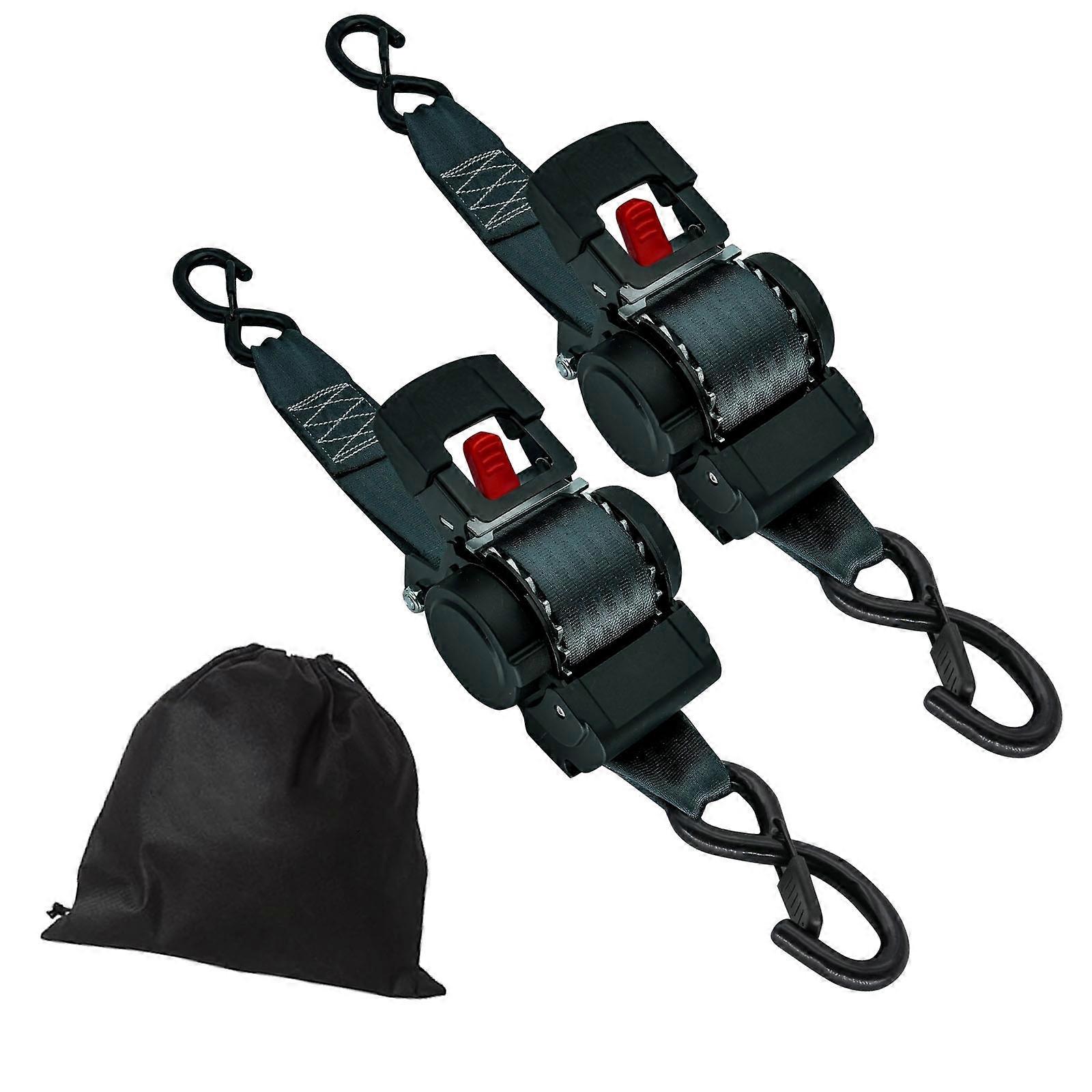 2 Pcs User Friendly Retracting Belts Including Storage Bag For Easy Handling And Consistent Fastening Multicolor