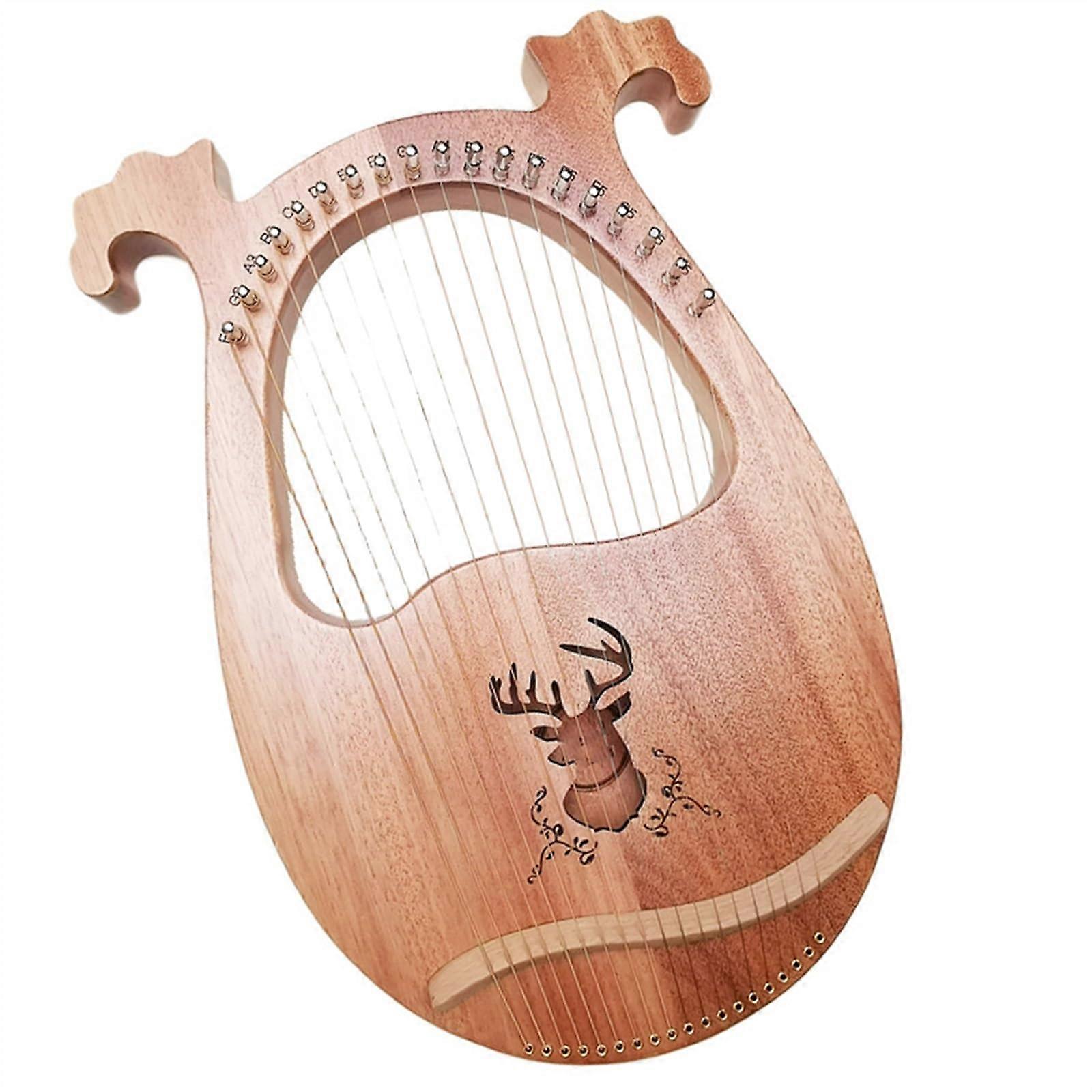 19String Lyre Harp for Beginners with Warm Resonant Tone and Durable Wood Construction
