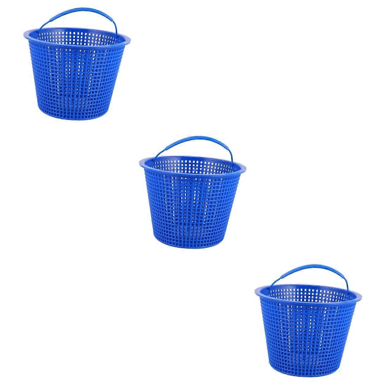 3pcs Replacement Pool Skimmer Basket Set, Durable Plastic Construction for Easy Debris Capture