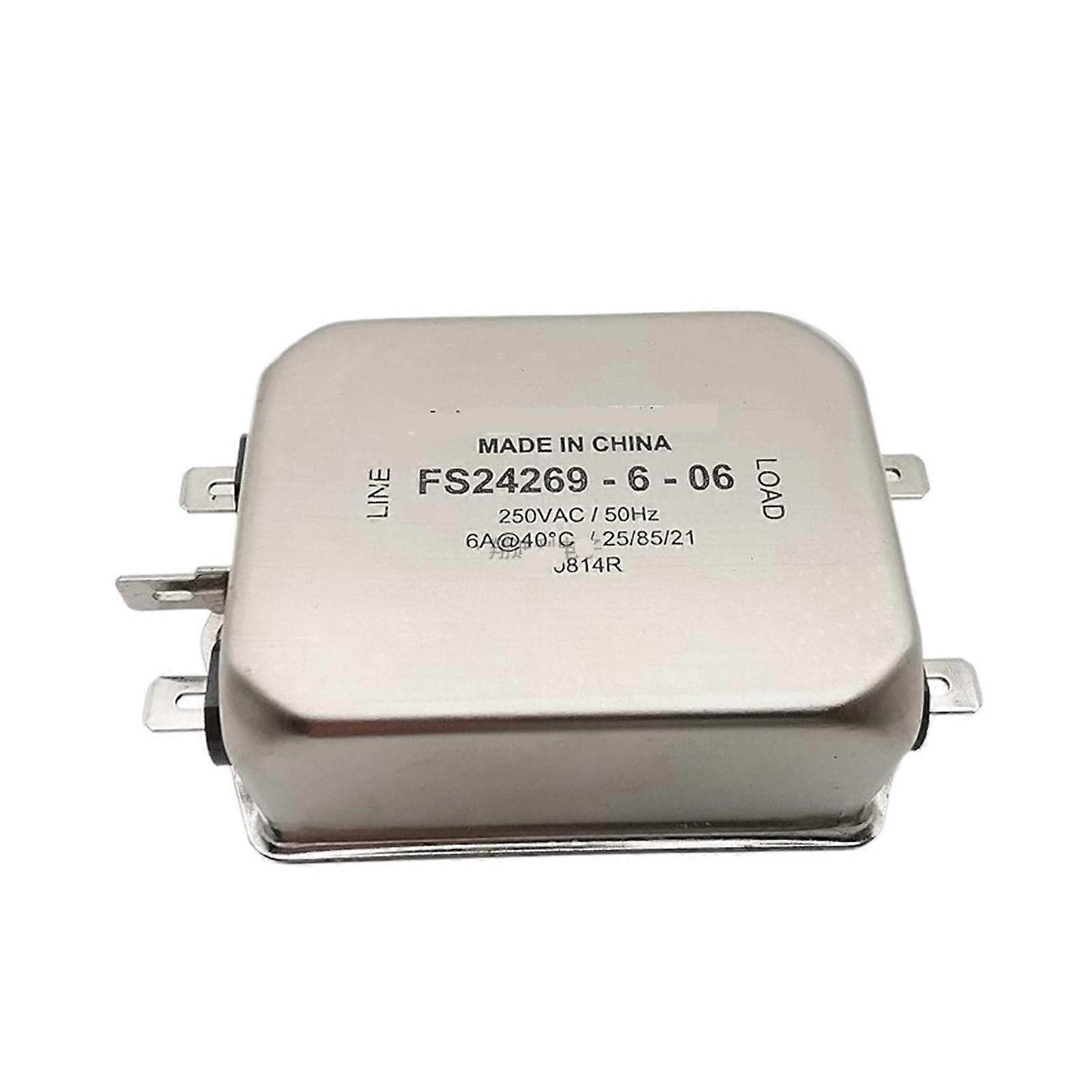 Single Phase EMI Power Line Filter 220V 6A Noise Reduction Anti Interference Stable Power Delivery