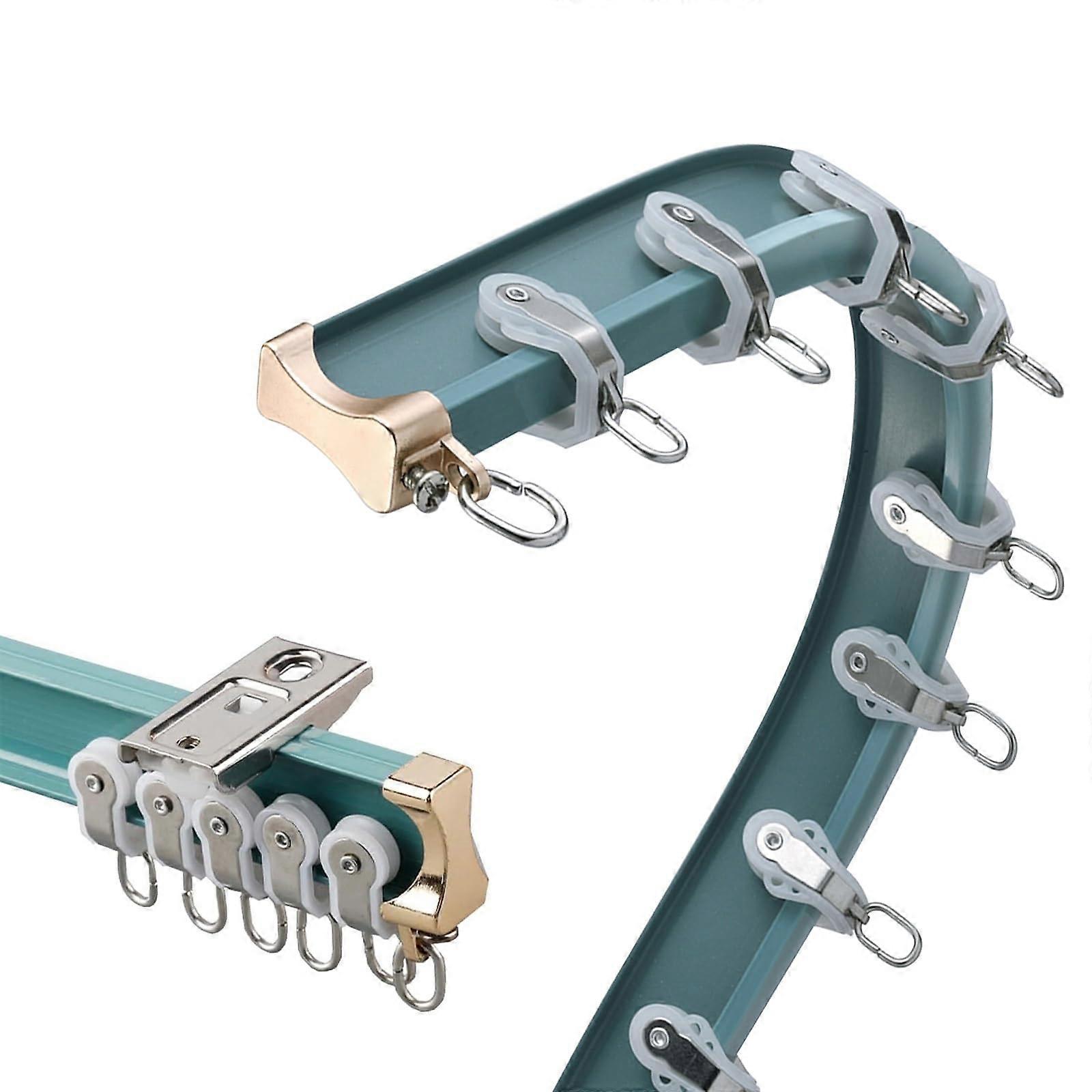 Bendable Ceiling Curtain Track with Silent Rollers, Wall Mount, Bay Window and Room Divider Rail