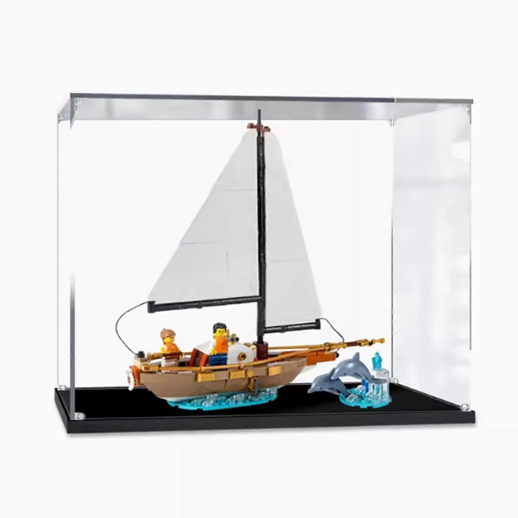 Display Case for  40487 Expedition Sailboat, Clear Acrylic Dustproof Collector Box
