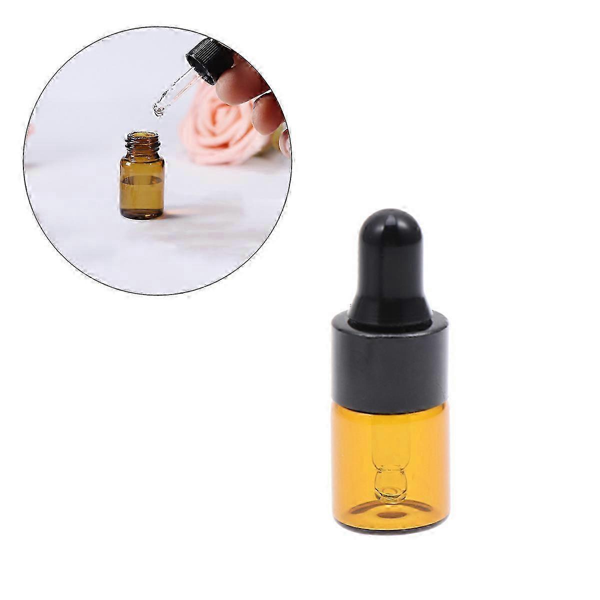 Empty Sub Bottle Dropper for Storage Use 50Pcs Glass Bottles Light Brown