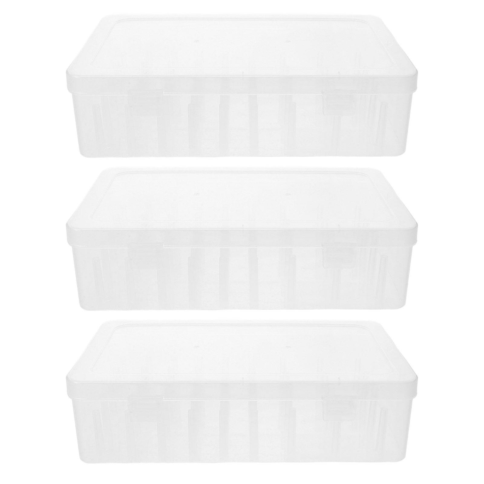 3pcs Thread Spool Box: Multi-Functional Sewing Thread Storage Box With 42 Spools - Clear Organizer For Embroidery Needlework And Diy Crafts