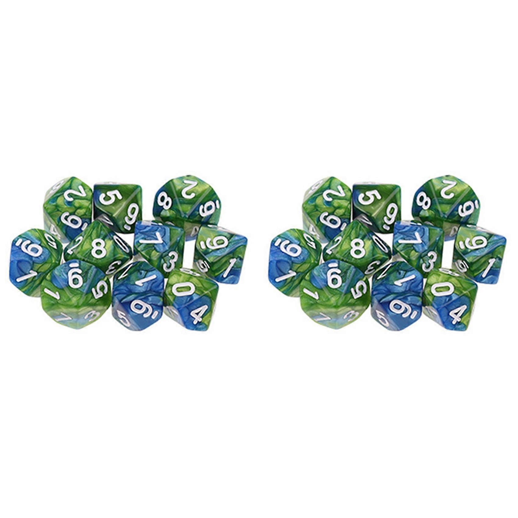 20Pcs 10 Sided D10 Polyhedral Dices Numbers Dials Desktop Table Board Game PXPF,Style 5