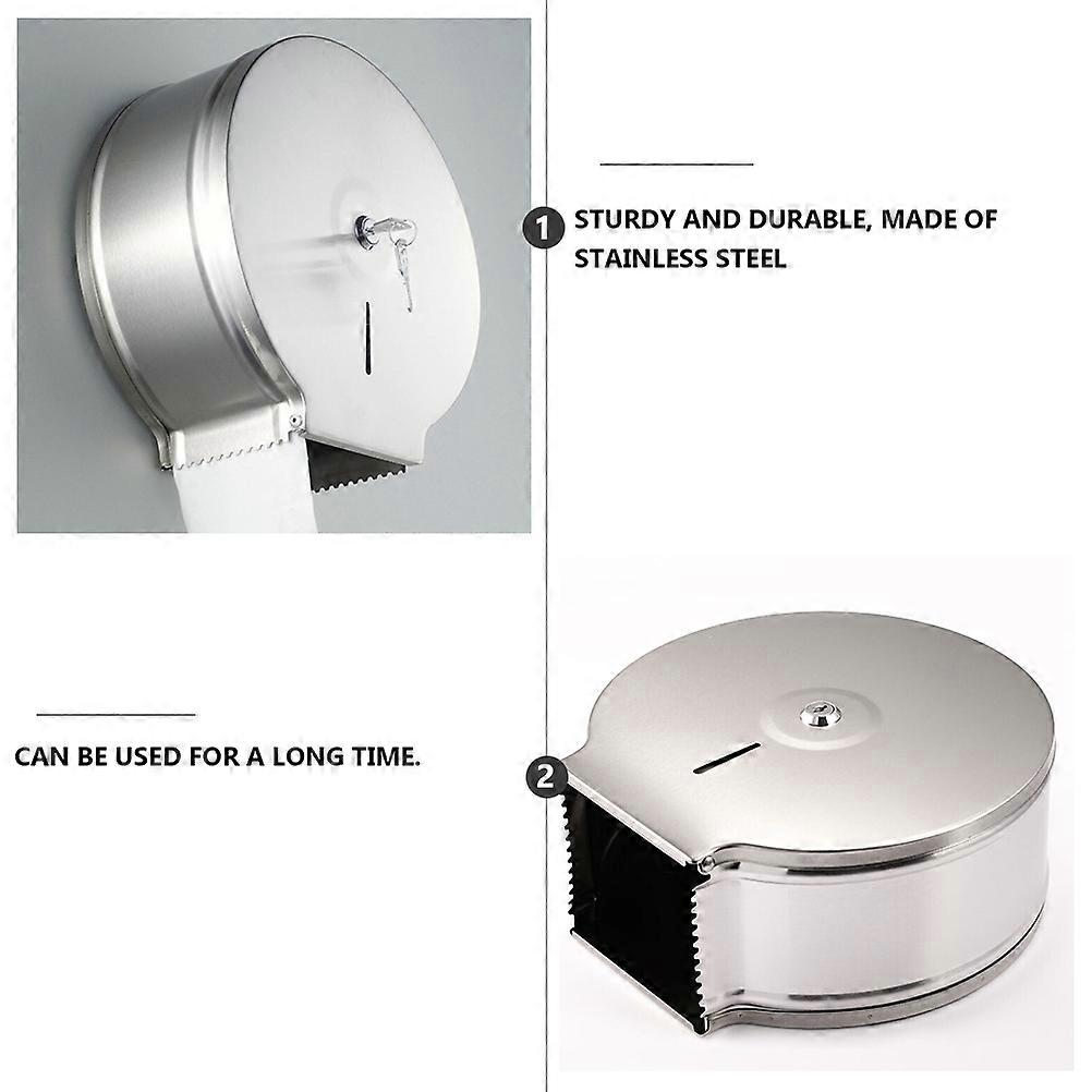 Silver Tissue Holder for Bathroom with Wall-Mounted Round Shape 1Pcs