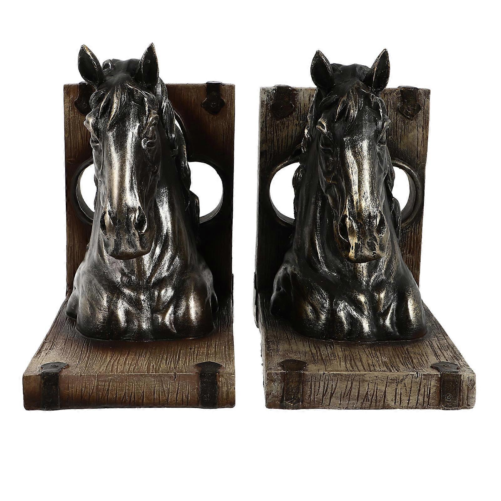 Decorative Resin Horse Head Bookend Practical Book Fixator 1Pair