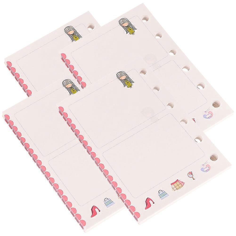 6-Holes Notepad Refills Loose-Leaf Paper for Writing 5Pcs Assorted