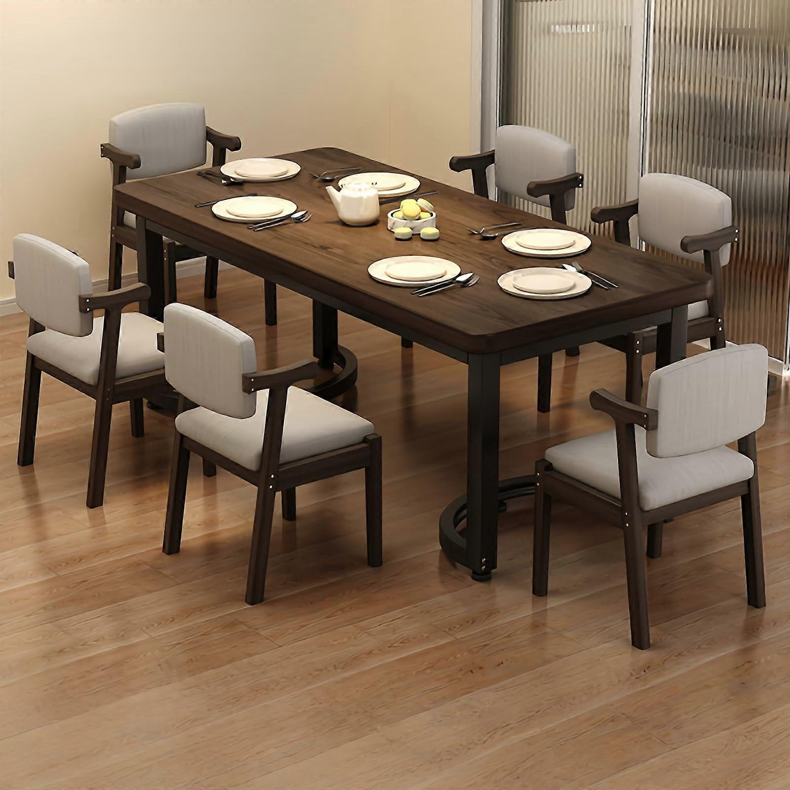 Dining Table Set for 4, Modern Rectangular Kitchen Table and Chairs for Small Spaces, Adjustable Feet
