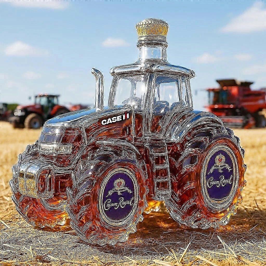 Whiskey Bottle Tractor Shape 10 oz Novelty Creative Tractor Theme Empty Bottle