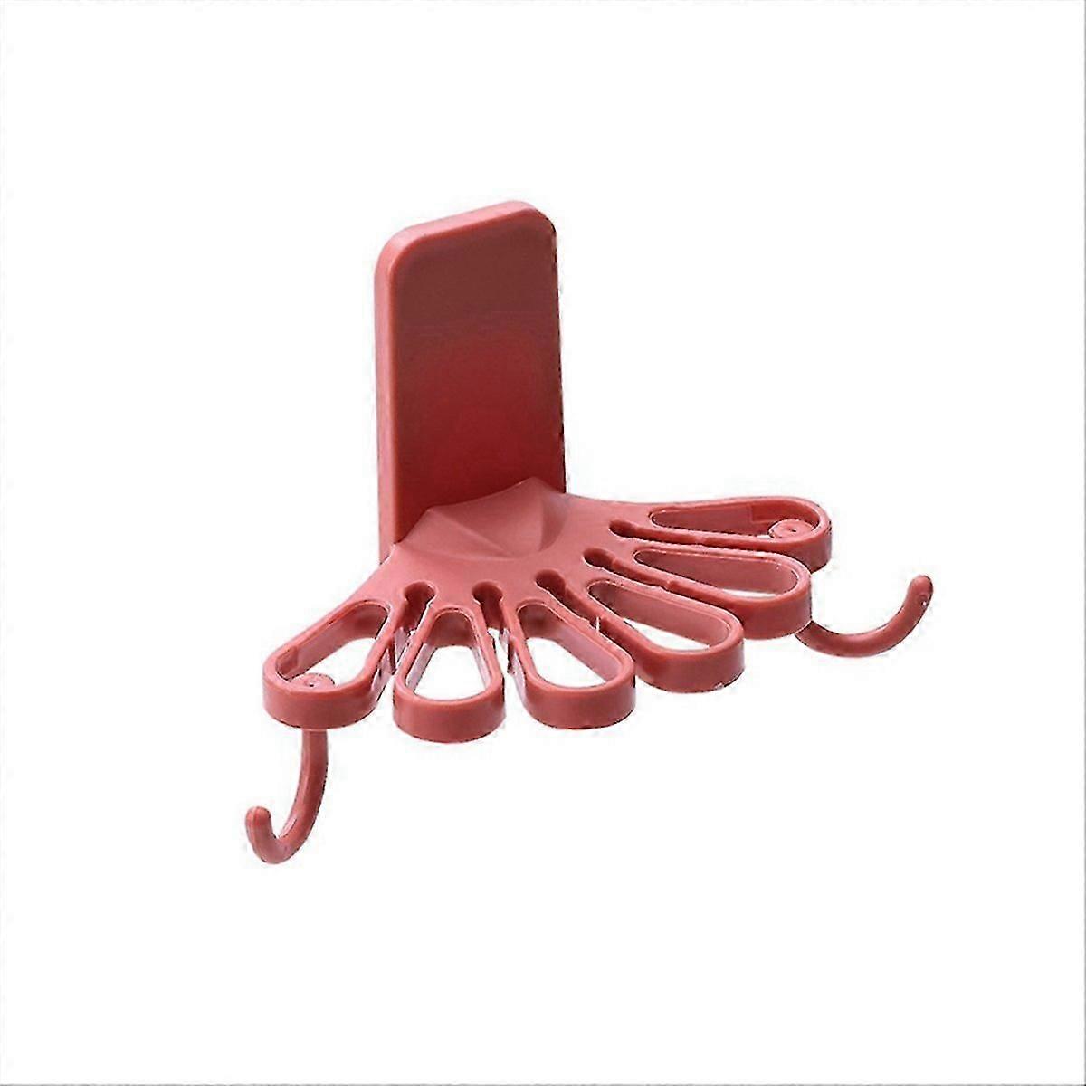 Kitchen Flower-Shaped Rag Rack with Hook Storage Organizer D