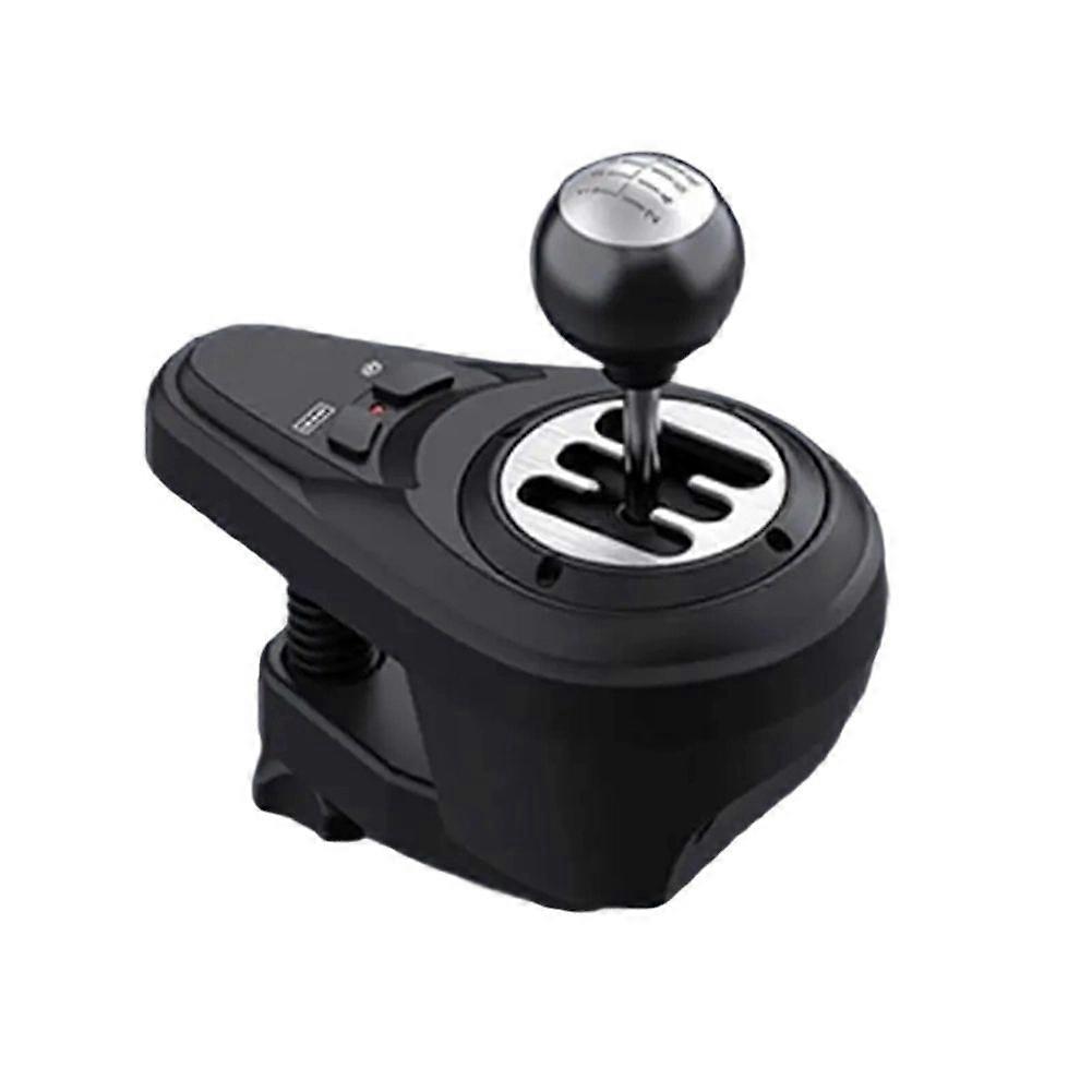 Driving Shifter: 6+1 H-Pattern, 2 Button Push-Down Reverse Gear, Plug-Play for PC & Multi-Device Racing Steering Wheels