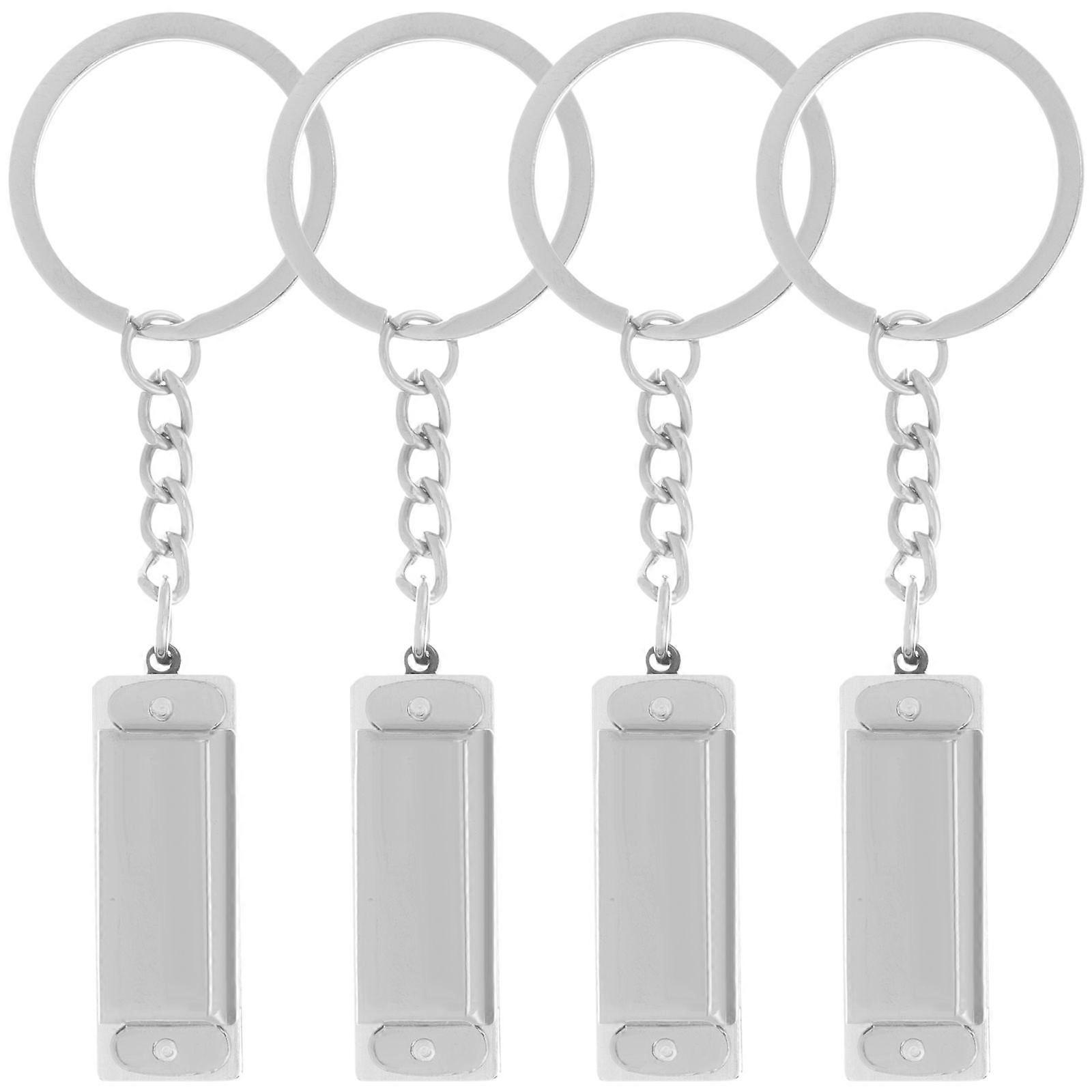 4Pcs  Harmonica Keychain Hanging Bag Pendant Mini Harmonica Pendant Keyring for Gift