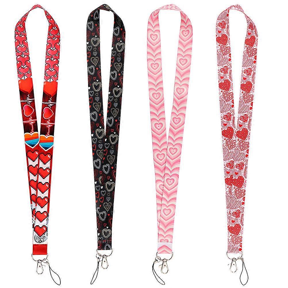 Heart Shape Mobile Hanging Lanyards for Hanging Use 4Pcs Polyester