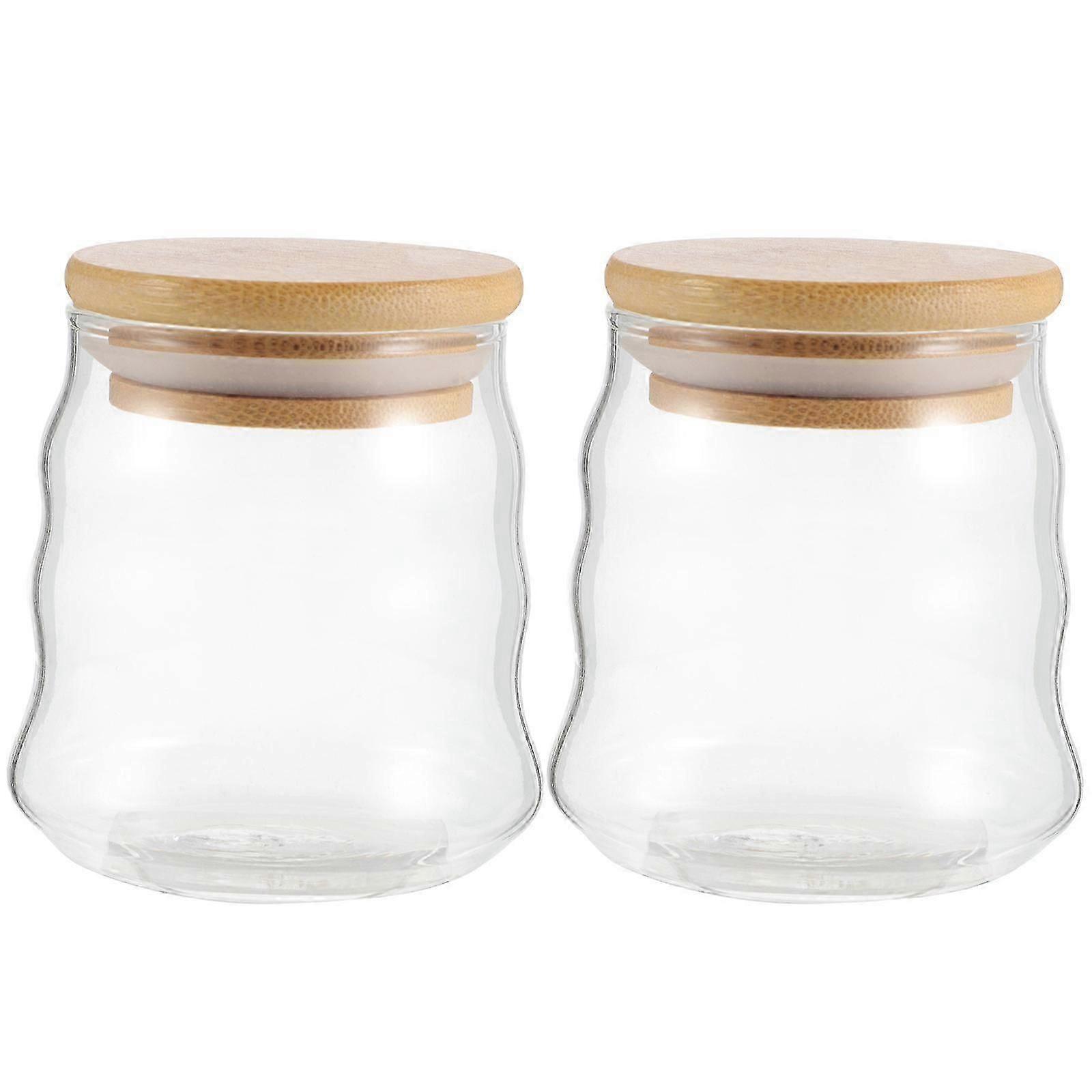 Multifunctional Storage Can Sealing Glass Jars for Tea 2Pcs Set