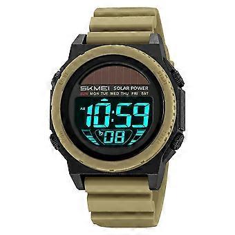 SKMEI 2358 Solar Powered Digital Watch Electronic Waterproof Sports Wristwatch with EL Backlight