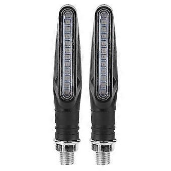 1 Pair 12LED Universal Motorcycle Flowing Water Turn Signal Light Indicator