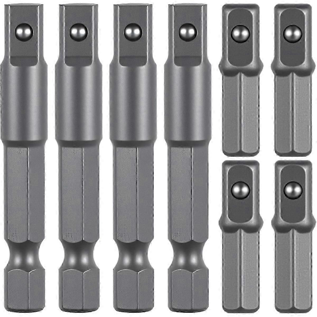 8 Pieces 1/4 Hex to 1/4 Square Socket Adapter, Drill Socket Adapter Square Socket Drill Adapter 1/4