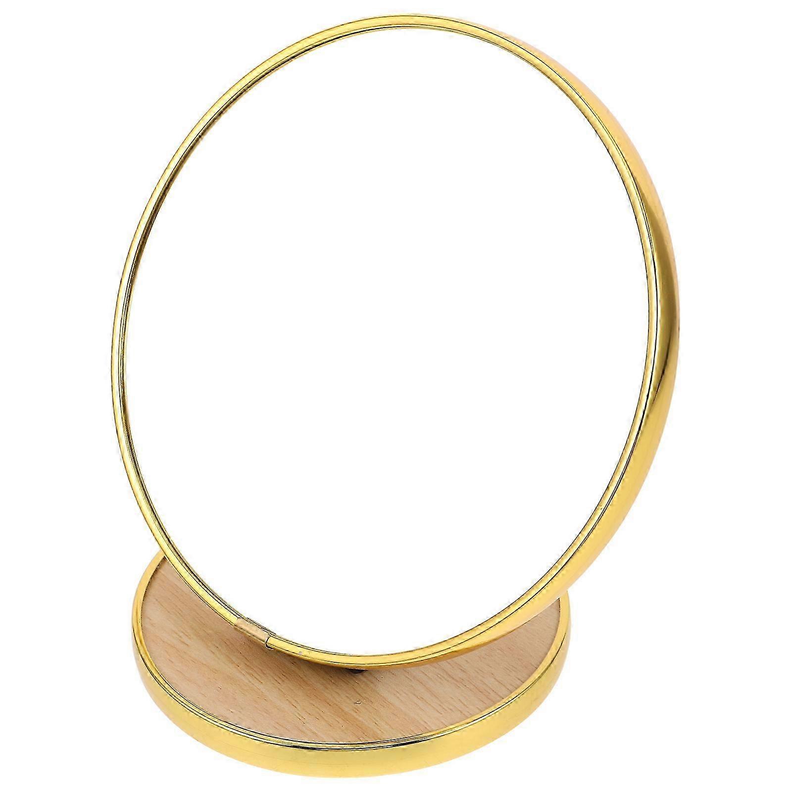 Foldable Round Makeup Mirror for Adjustable Angle Golden Vanity Mirror