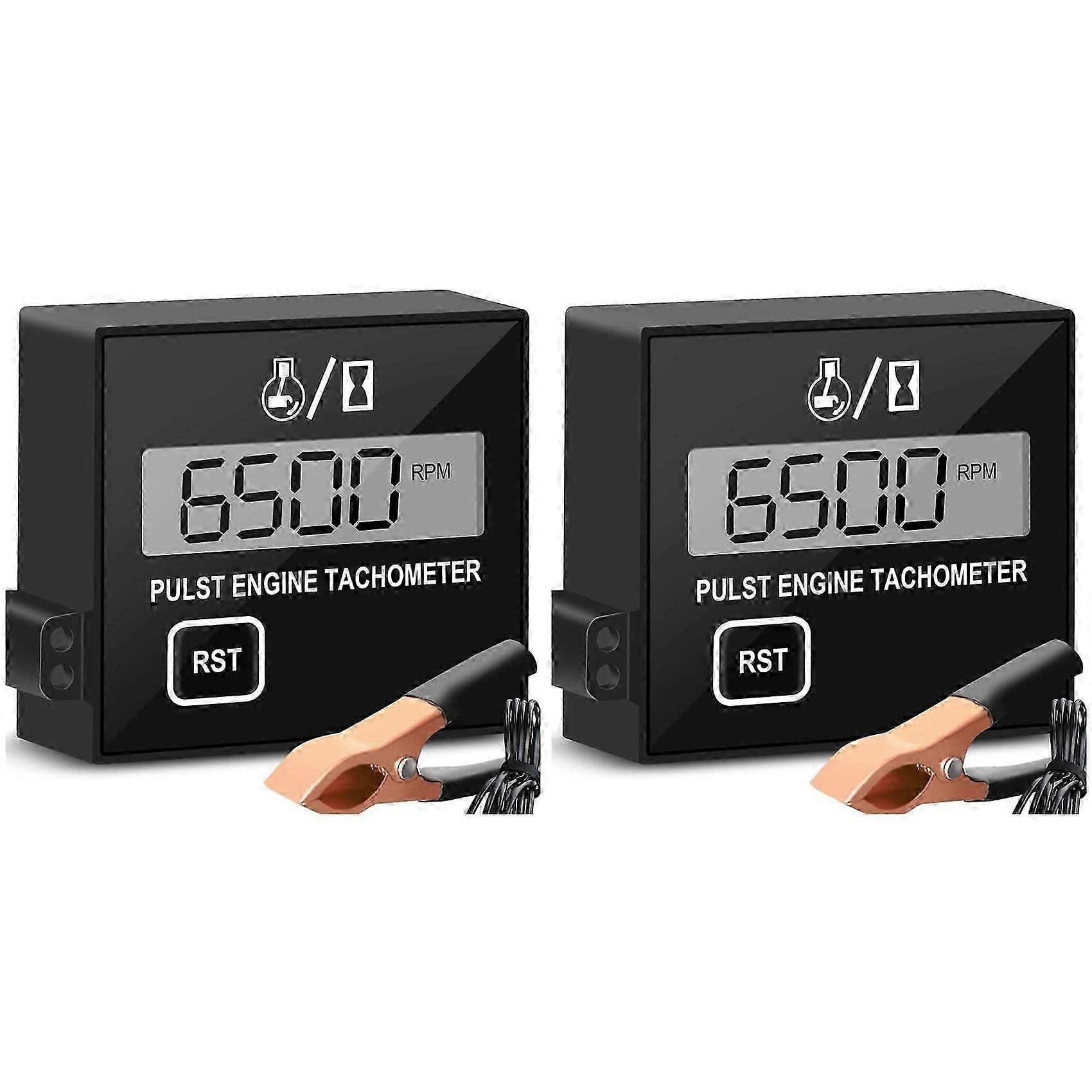 2X Digital Chainsaw Tachometer Small Engine Tachometer Digital Display Pulse Speedometer Electronic Tachometer