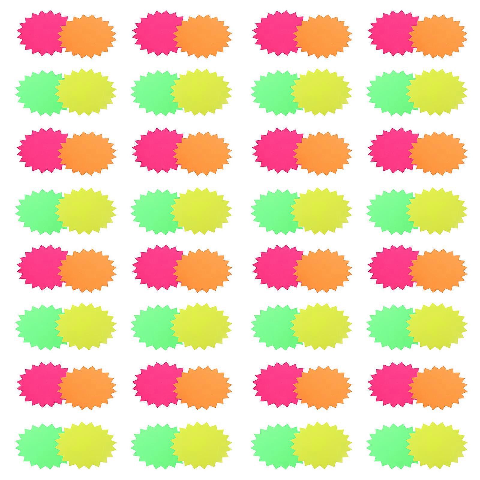 Fluorescent Label Explosion Shape Labels for Display 360Pcs