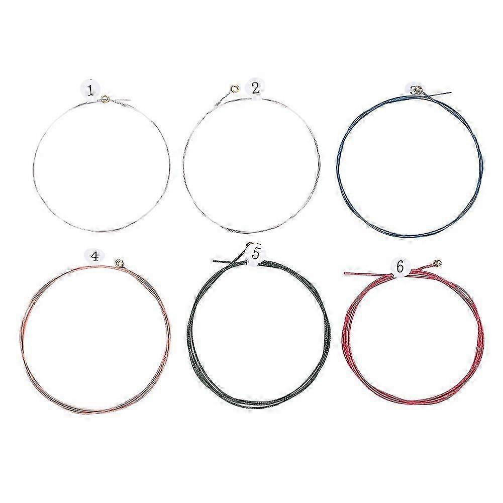 6 PCS Extra Light Colorful Coating Phosphor Bronze Acoustic Guitar Strings Replacement