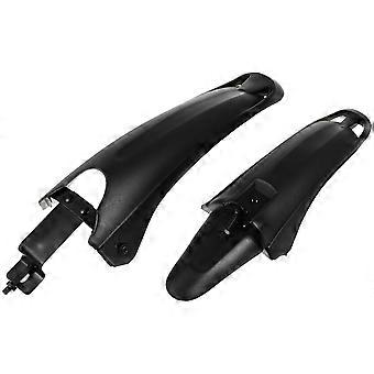 Conjunto de 2 paralamas dianteiros para bicicleta de montanha, em plástico preto.