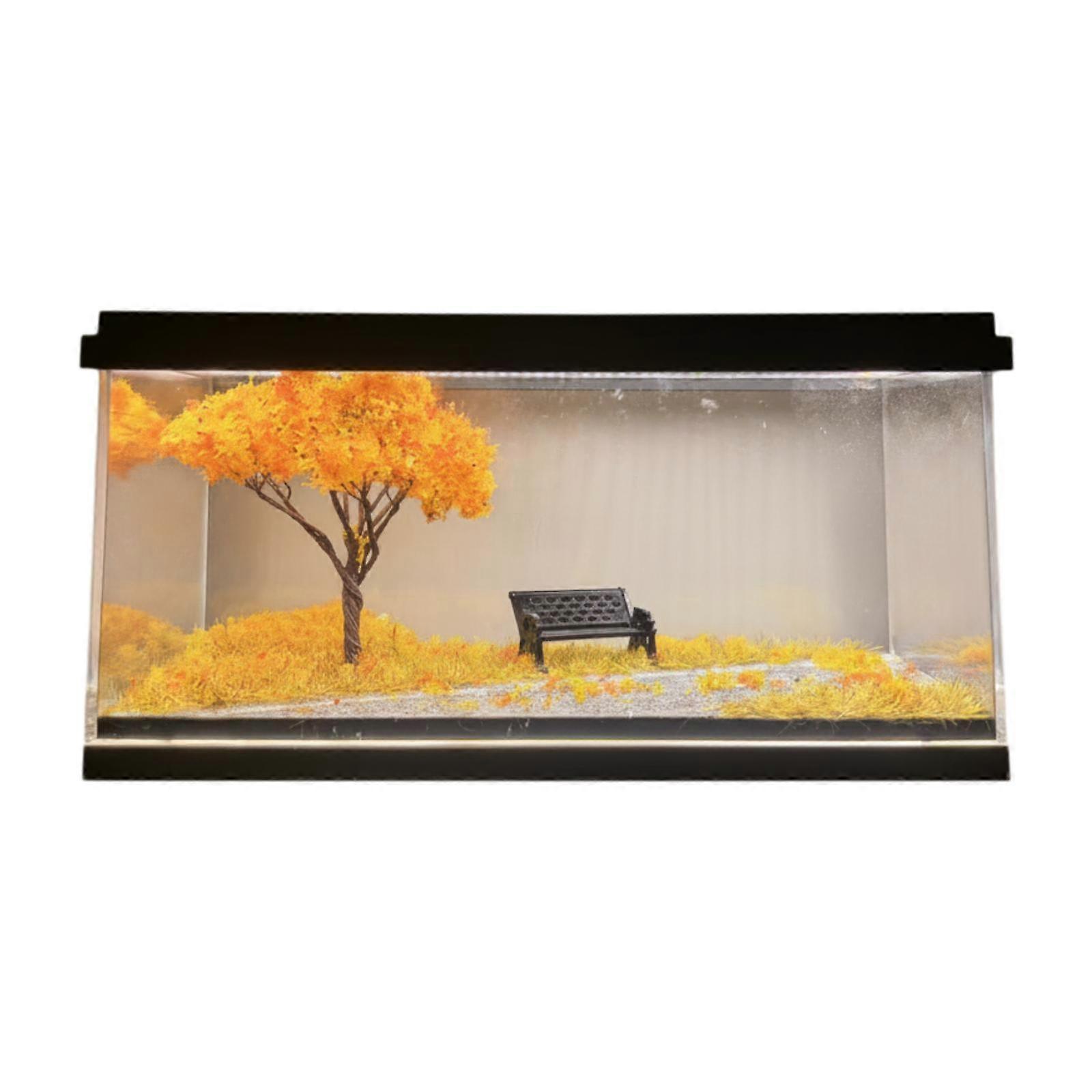 1/64 Model Car Display Case with Bench Model for Mini Car Tiny Figures Decor