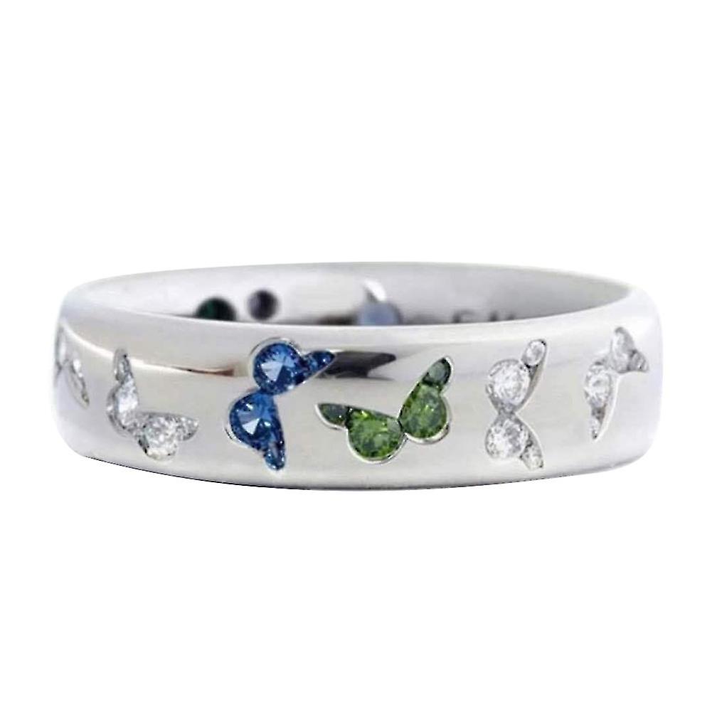 Mode Femmes Papillon Cube Zircone Incrusté Doigt Bague Mariage Fête Bijoux
