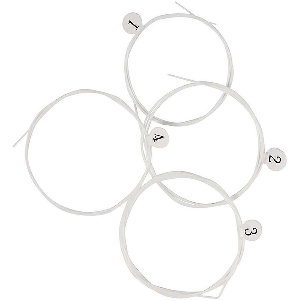 Ukulele Strings Nylon String Set for Replacement 4Pcs White Clear Tone
