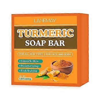 Turmeric Soap Bar, Natural Handmade Kojic Acid Soap for Face & Body, Dark Spot Acne Blackheads Remover for Even Skin Tone, Moisturizing Erase Fine Lin