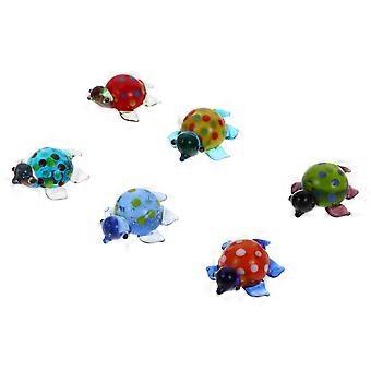 Practical Mini Turtle Glass Decoration for Aquarium 12Pcs Assorted Color
