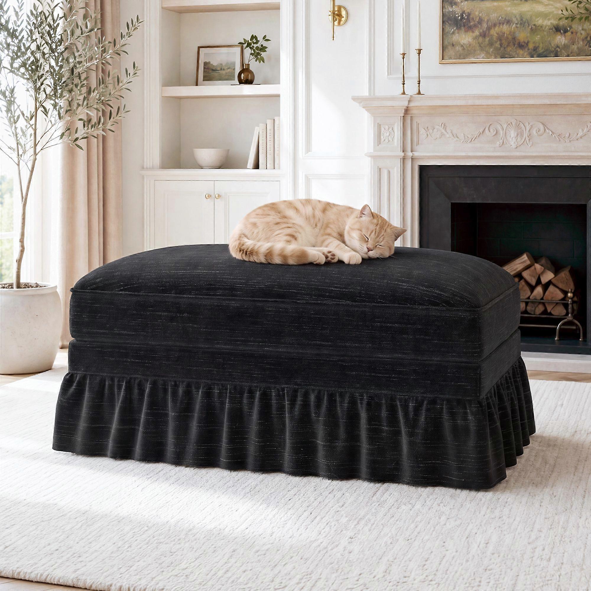 Windsor stool chenille - black
