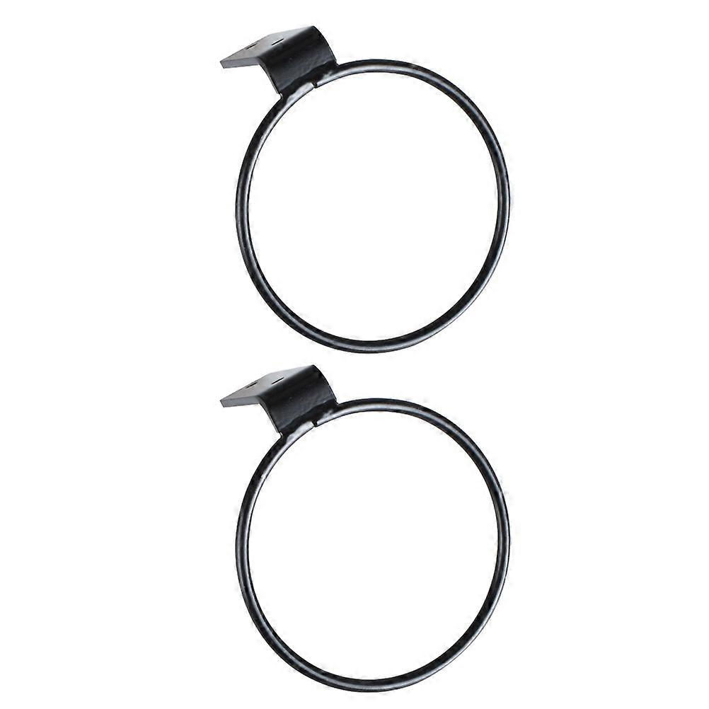 Planter Wall Bracket Ring for Flowerpot 2Pcs Black Iron Holder