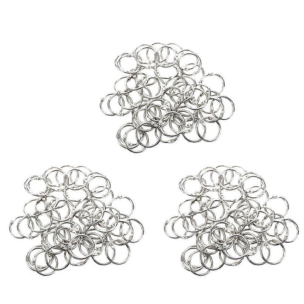 150 Pcs Staple Book Binder 30mm Outer Diameter Loose Leaf Ring Keychain