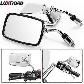 Motorcycle 360 Rotation Adjustable Chrome Rearview Mirror 10mm Bolt Thread For Honda Yamaha Street Sports Bike Chopper Cruiser