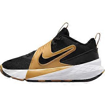 Buty do koszykówki Nike Team Hustle D 12 Low top, czarne/metaliczne, złote/białe, unisex, HF6279-003