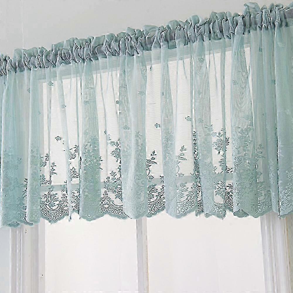 Embroidered Lace Valance Semi Sheer