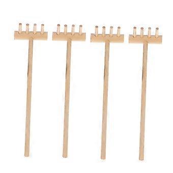 4pcs Mini Garden Tools Set Wooden Sandbox Rake for Kids Toys Sand Play Durable Solid Construction