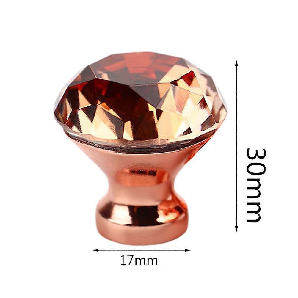 Furniture Handle Glass Knobs 6Pcs Diamond Shape Design Crystal Pulls