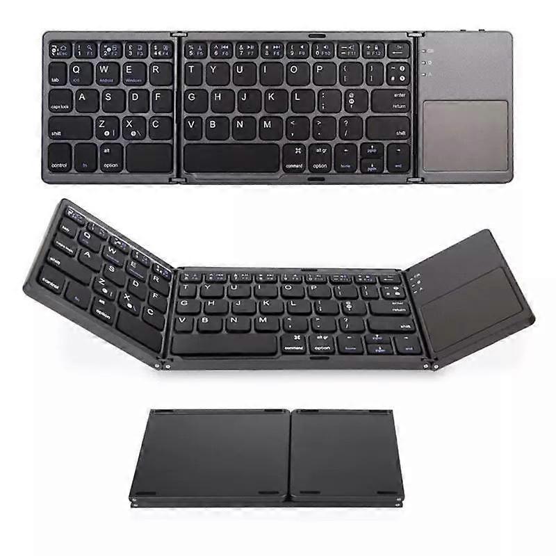 Portable Mini Bluetooth-compatible Keyboard Wireless Foldable Trackpad Keyboard Compatible For Ios