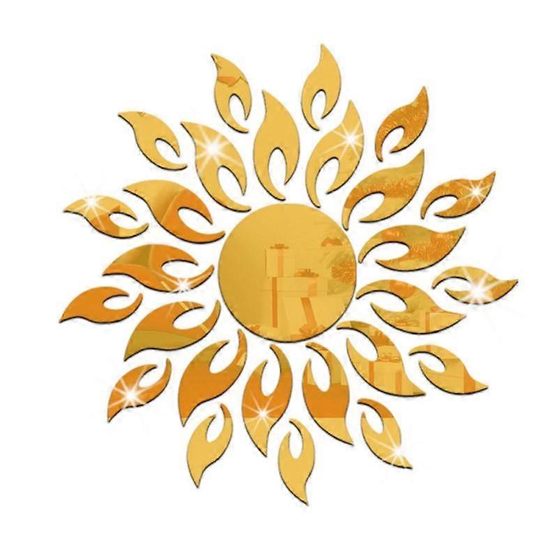Removable 3D Sun Pattern Mirror Surface Wall Sticker