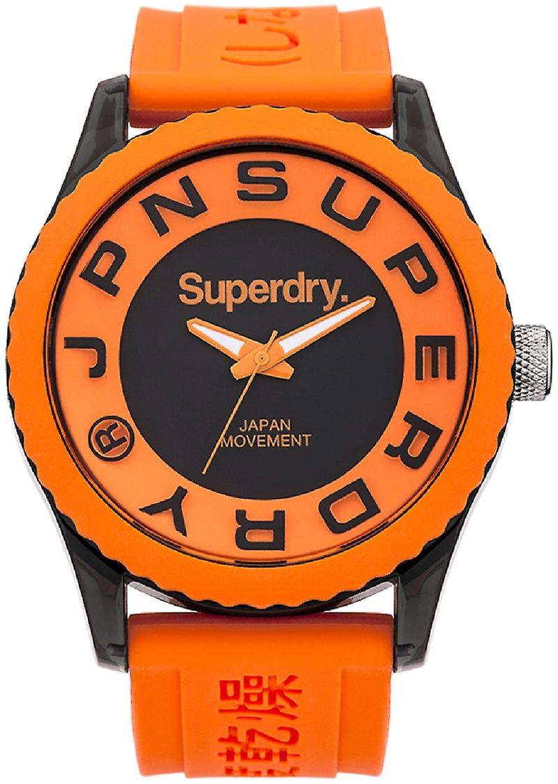Superdry orange 145 Quartz Analog Man Watch with SYG145O Rubber Bracelet