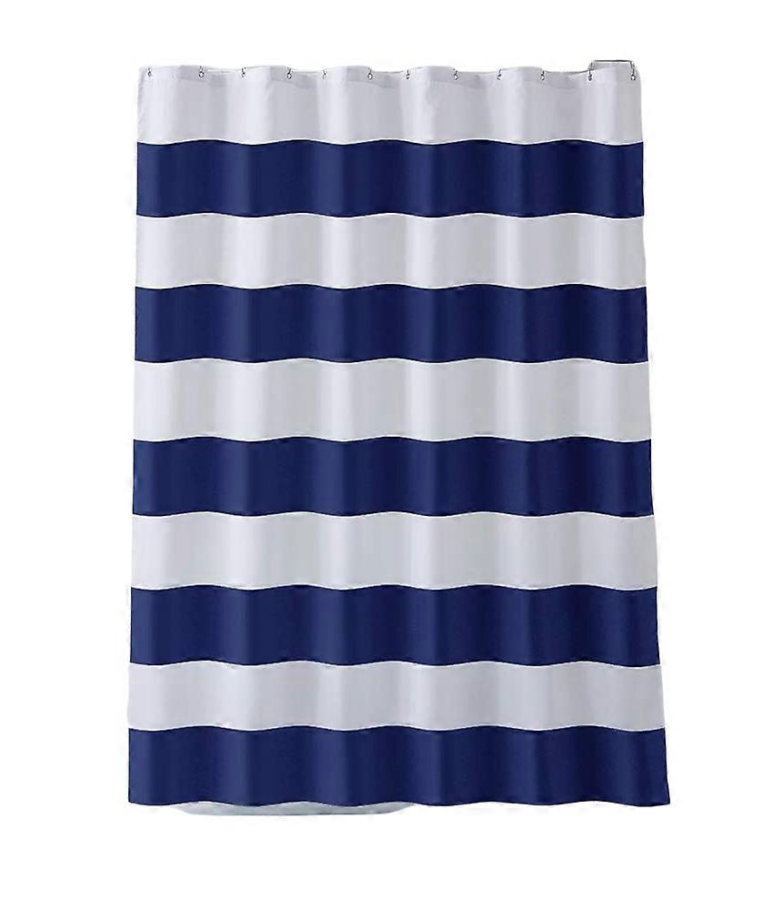 Nautical Stripe Quick-Drying Machine-Washable Shower Curtain
