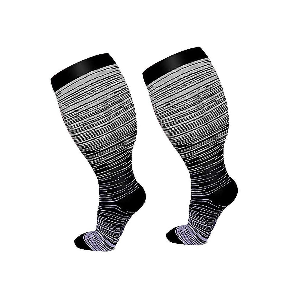 Non-Slip Cuff Compression Socks Circulation Support Breathable Over-Calf