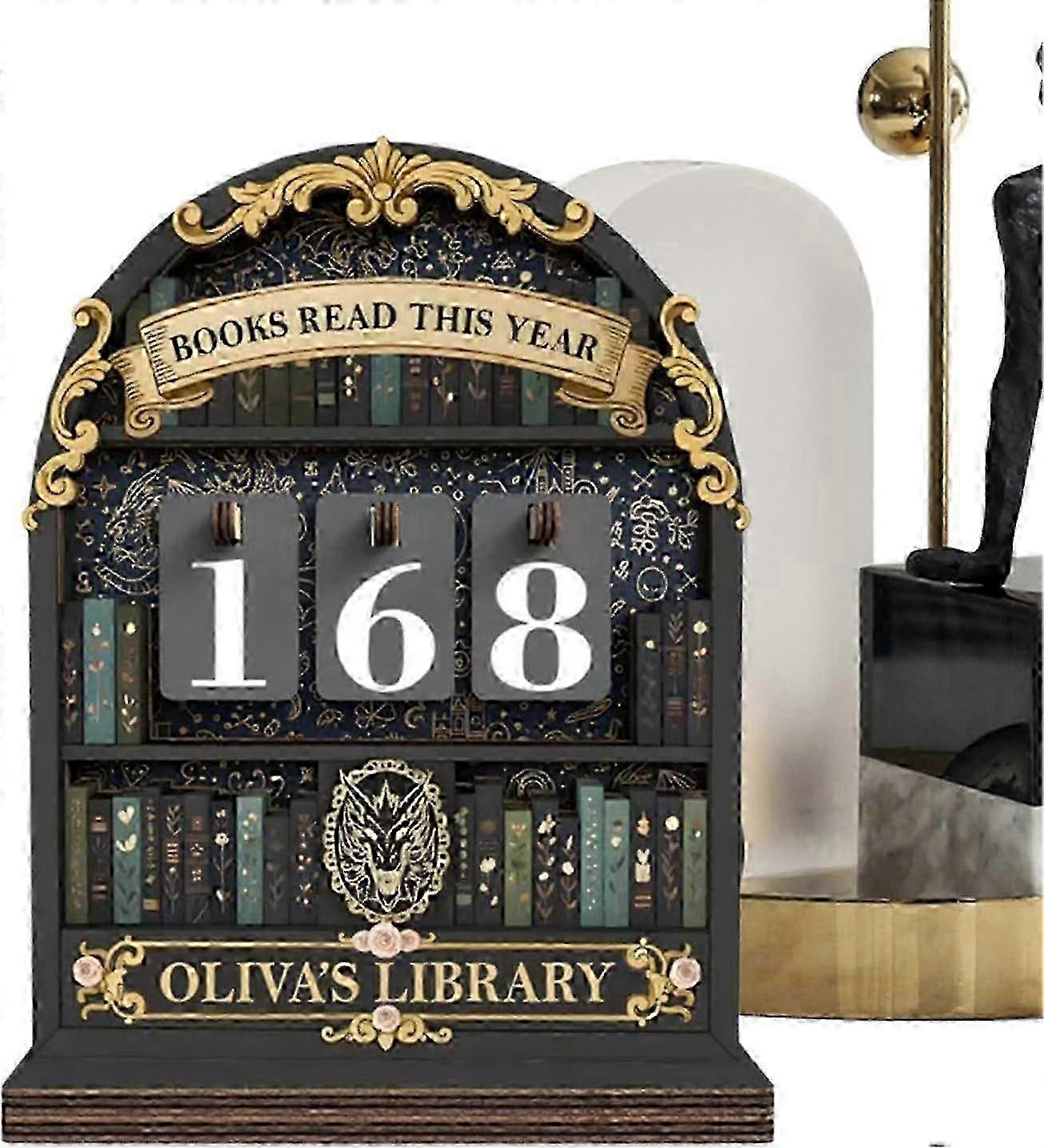 Rustic Wooden Book Tracker Sign