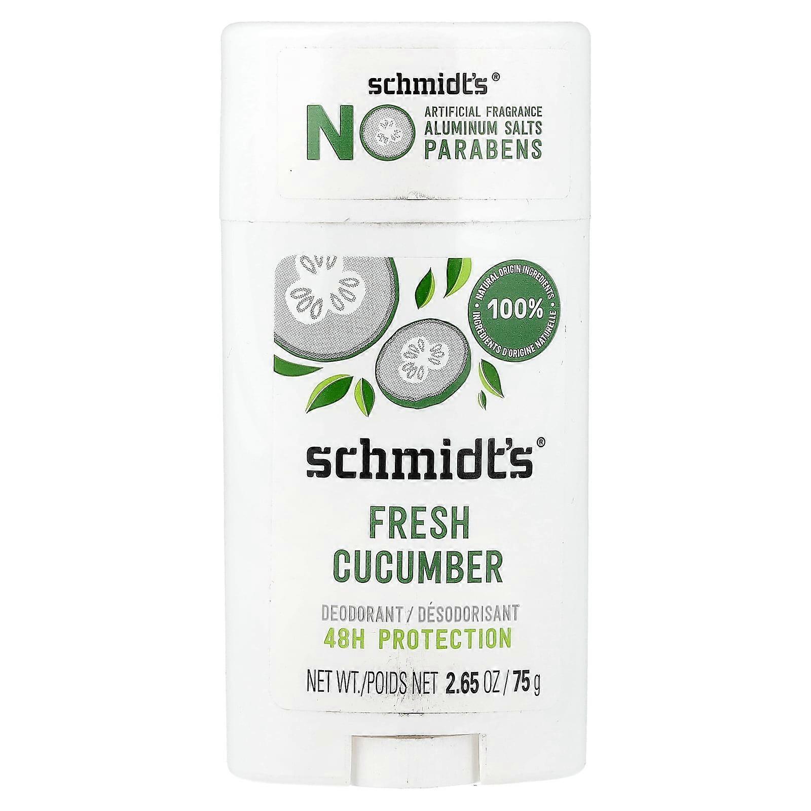 Schmidt's, Deodorant, Fresh Cucumber, 2.65 oz (75 g)