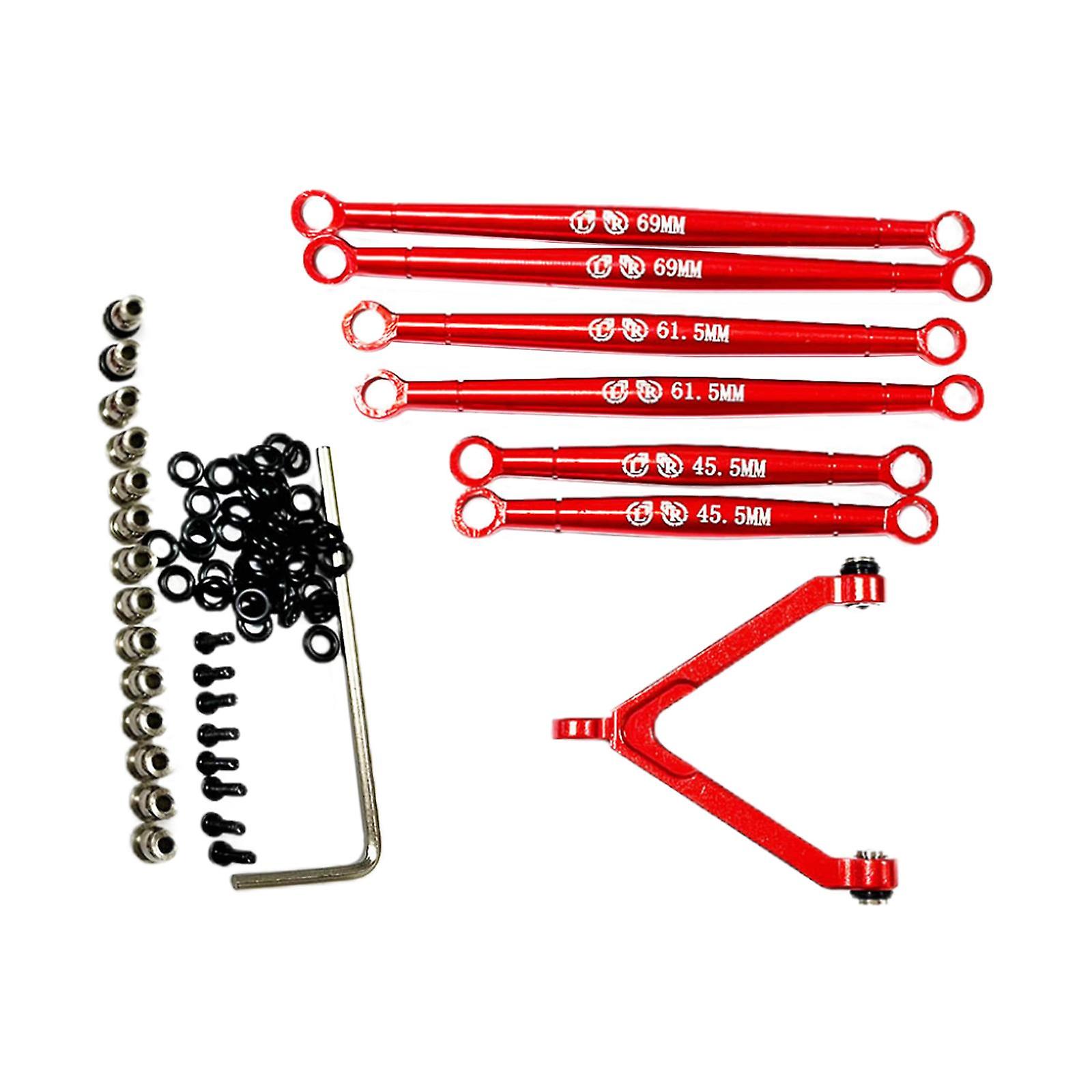 7 Pieces Metal Rod Link Linkage Upgrade for Axial SCX24 1/24 DIY Modified Red